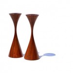 vintage mid-century rude osolnik walnut candlesticks