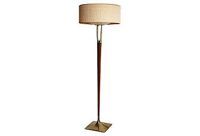 vintage mid-century teak floor lamp