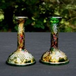 vintage northwood carnival glass candlesticks