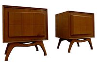 vintage pair 1960s walnut nightstands