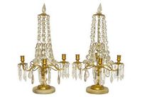 vintage pair crystal candelabra