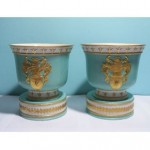 vintage pair mottahedeh planters