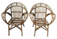 vintage pair rattan butterfly chairs