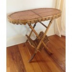 vintage rattan cane folding magazine table