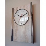 vintage raymor travertine marble chrome wall clock