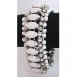 vintage rhinestone milk glass bracelet