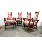 vintage set bamboo chairs