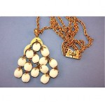 vintage trifari waterfall necklace and earrings set