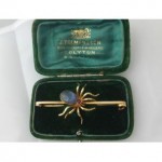 vintage victorian sapphire ruby spider brooch