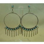 vintage zuni sterling petit point turquoise earrings