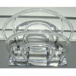 vintgae dorothy thorpe chrome lucite magazine rack