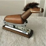 vintgae mid-century wood pony stapler