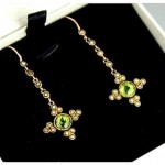 anique 1820s peridot seed pearl earrings