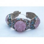 anique chinese rose quartz enamel bracelet