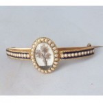 antique 1779 seed pearl brooch