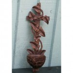 antique 1880s black forest carved match holder