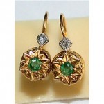 antique 1880s victorian french emerald diamond earrings