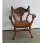 antique 1890s tiger oak carved throne chair