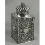 antique 1899 sterling tea caddy