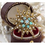 antique 1900s 14k seed pearl opal pendant brooch