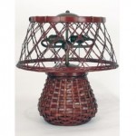 antique 1905 bamboo arts & crafts lamp