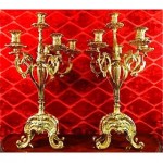 antique 19th century french solid gilt bronze candelabra