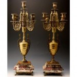 antique 19th century gilt bronze marble candelabra