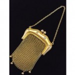 antique carter gough & co 14k diamond mesh chainmail purse