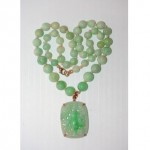 antique chinese 14k jade necklace