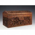 antique chinese carved sandalwood box