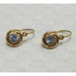 antique french aquamarine 18k earrings