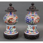 antique pair 19th century chinese porcelain tea jars