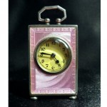 antique sterling guilloche enamel miniature carriage clock