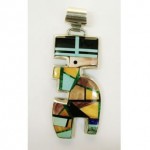 pre-owned frank yellowhorse sterling inlay pendant