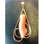 vintage 14k coral pendant