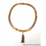 vintage 14k greek key tassel necklace