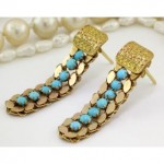 vintage 1920s 14k turquoise earrings