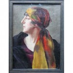 vintage 1920s double oil portrait