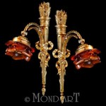 vintage 1920s pair brass wall sconces