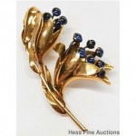 vintage 1930s french 18k sapphire clip