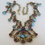 vintage 1950s 1960s turquoise amethyst necklace