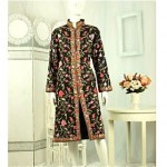 vintage 1950s crewel embroidered silk robe coat