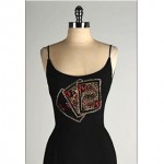 vintage 1950s mr blackwell playing cards dress