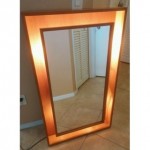 vintage 1950s pedersen & hansen backlit teak mirror