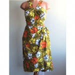 vintage 1950s sarong dress with attached shorts