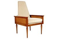 vintage 1960s caned arm chair