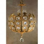 vintage 1960s french bronze crystal chandelier