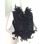 vintage 1960s saks fifth avenue feather trim vest