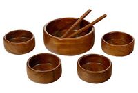 vintage 1960s teak wood salad set