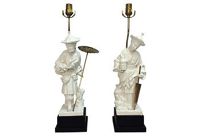 vintage 1970s chapman chinoiserie figural lamps